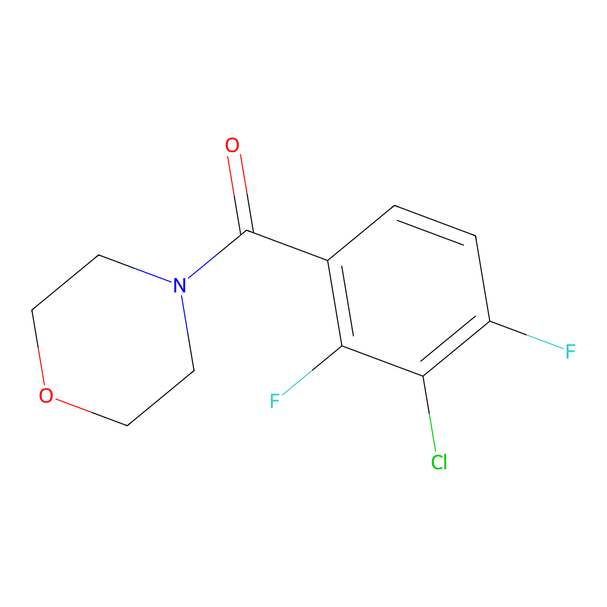 (3-Chloro-2,4-difluorophenyl)(morpholino)methanone molecular structure, CAS 2764732-45-6