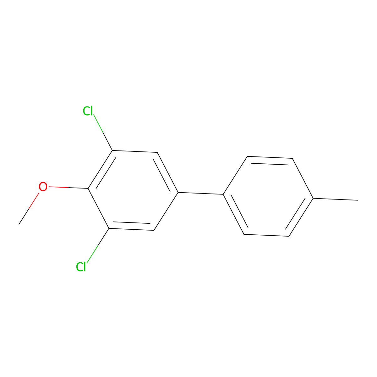 3,5-Dichloro-4-methoxy-4'-methyl-1,1'-biphenyl molecular structure, CAS 2764733-34-6