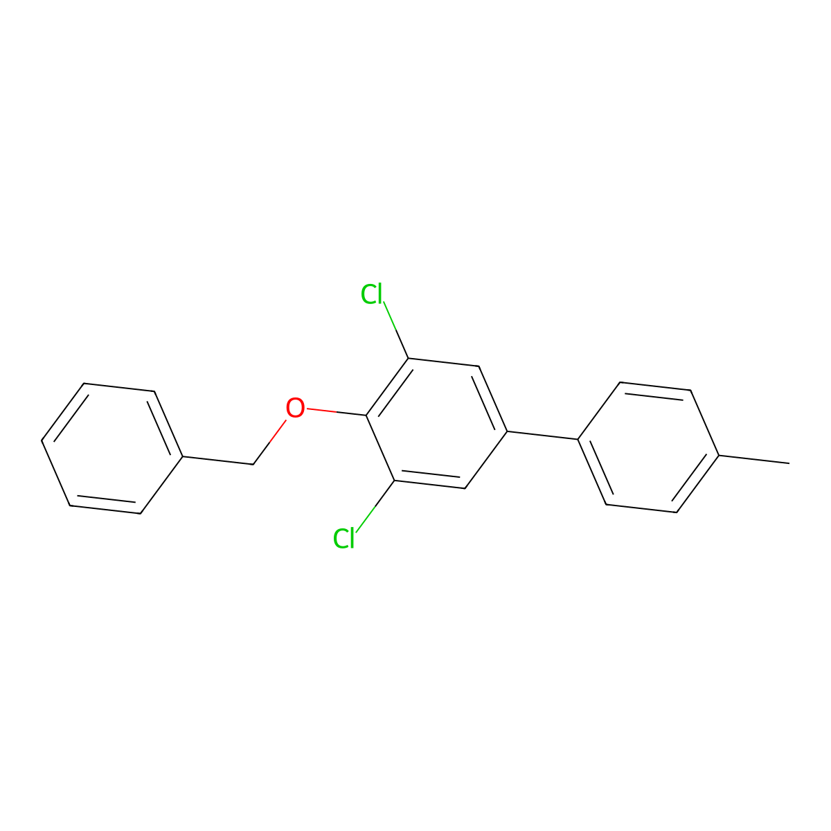 4-(Benzyloxy)-3,5-dichloro-4'-methyl-1,1'-biphenyl molecular structure, CAS 2764733-36-8