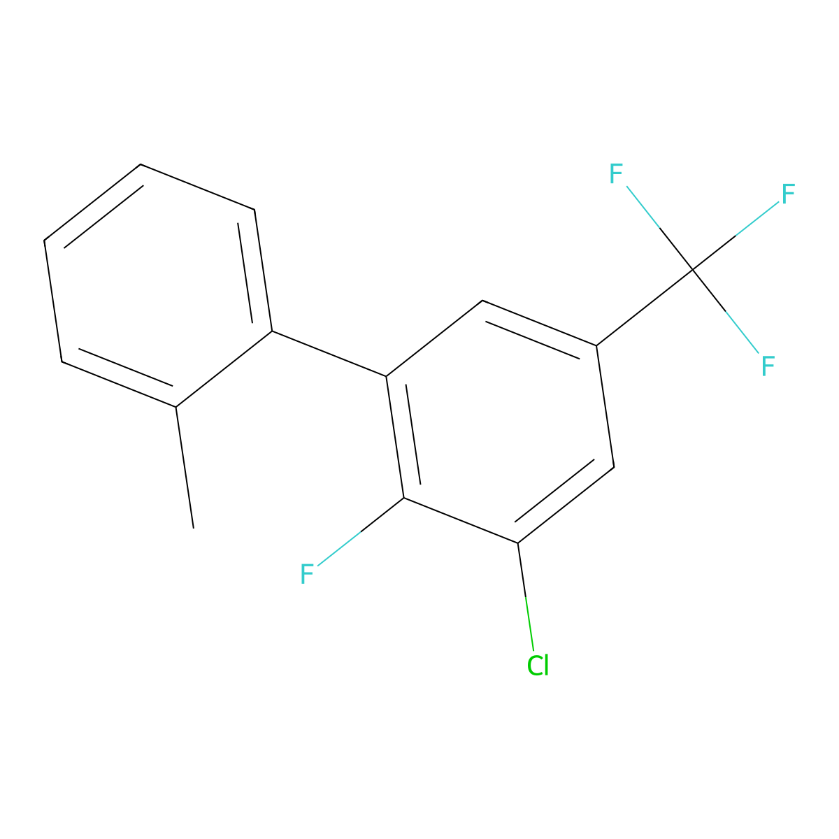 3-Chloro-2-fluoro-2'-methyl-5-(trifluoromethyl)-1,1'-biphenyl molecular structure, CAS 2764733-37-9