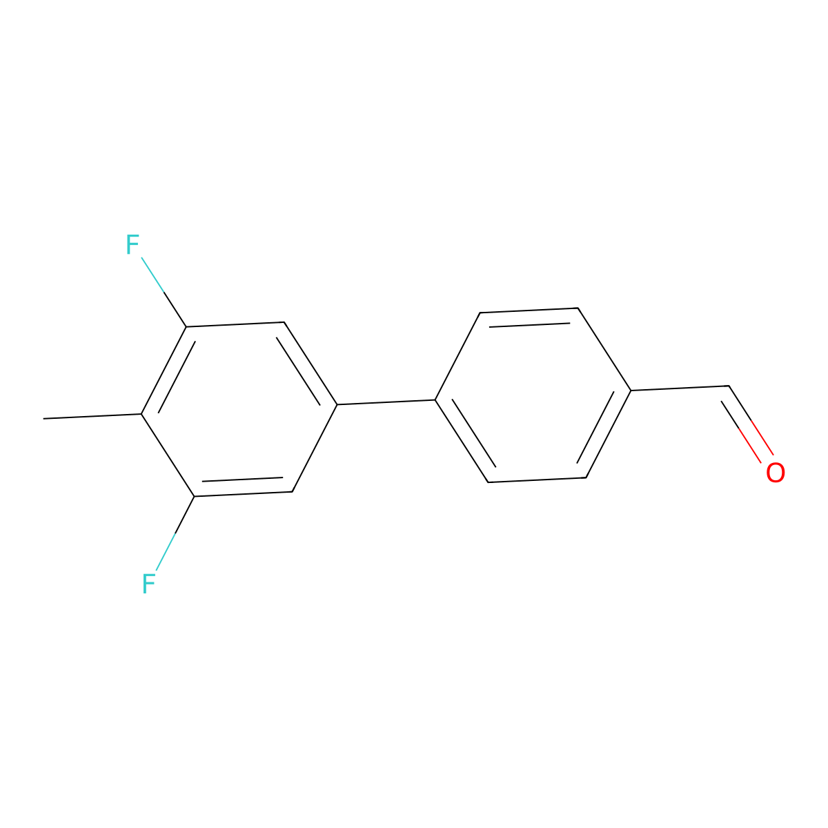 3',5'-Difluoro-4'-methyl-[1,1'-biphenyl]-4-carbaldehyde molecular structure, CAS 2764733-38-0