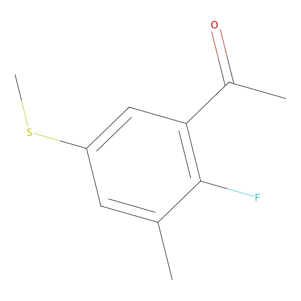 1-(2-Fluoro-3-methyl-5-(methylthio)phenyl)ethanone molecular structure, CAS 2764733-41-5