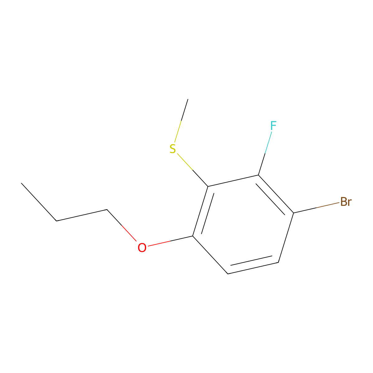 (3-Bromo-2-fluoro-6-propoxyphenyl)(methyl)sulfane molecular structure, CAS 2764733-44-8