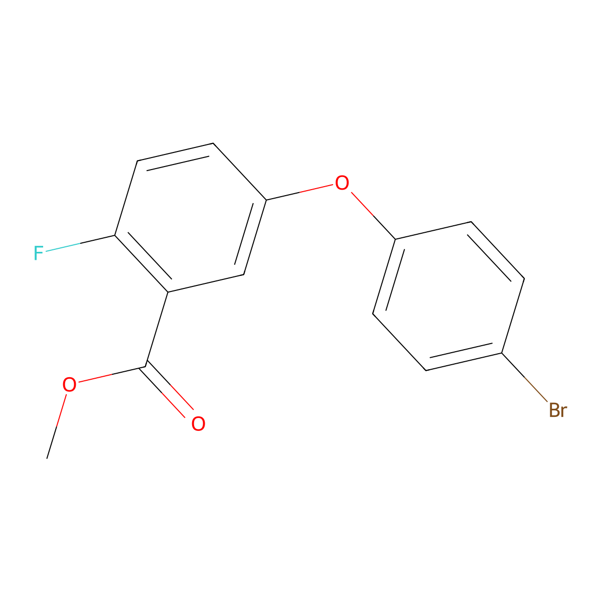 Methyl 5-(4-bromophenoxy)-2-fluorobenzoate molecular structure, CAS 2764733-48-2