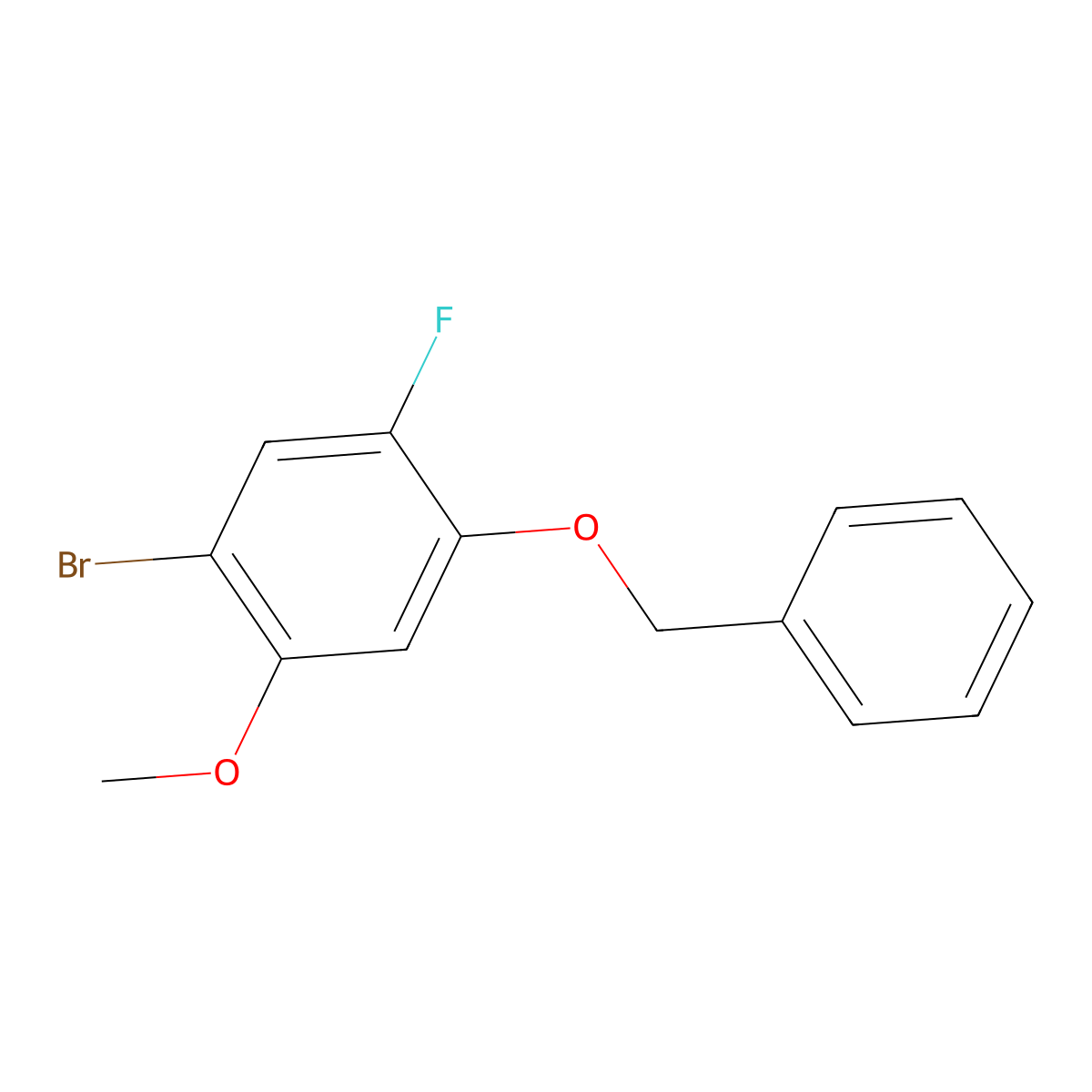 1-(Benzyloxy)-4-bromo-2-fluoro-5-methoxybenzene molecular structure, CAS 2764733-51-7