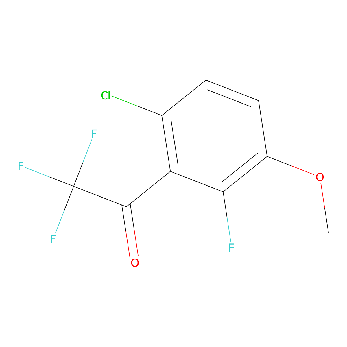 1-(6-Chloro-2-fluoro-3-methoxyphenyl)-2,2,2-trifluoroethanone molecular structure, CAS 2764733-56-2