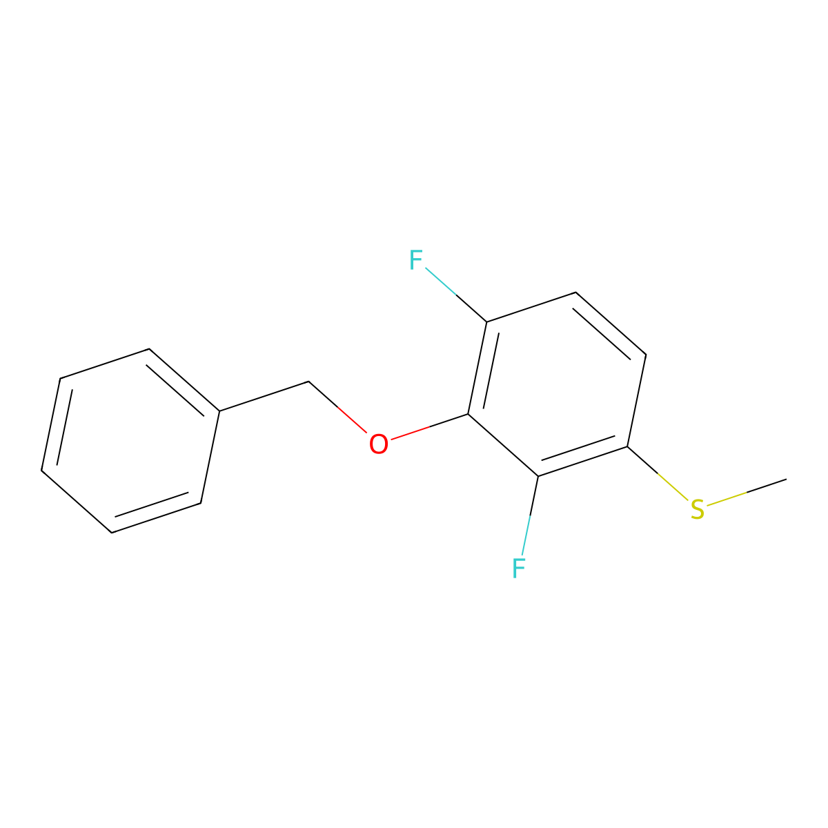 (3-(Benzyloxy)-2,4-difluorophenyl)(methyl)sulfane molecular structure, CAS 2764733-58-4