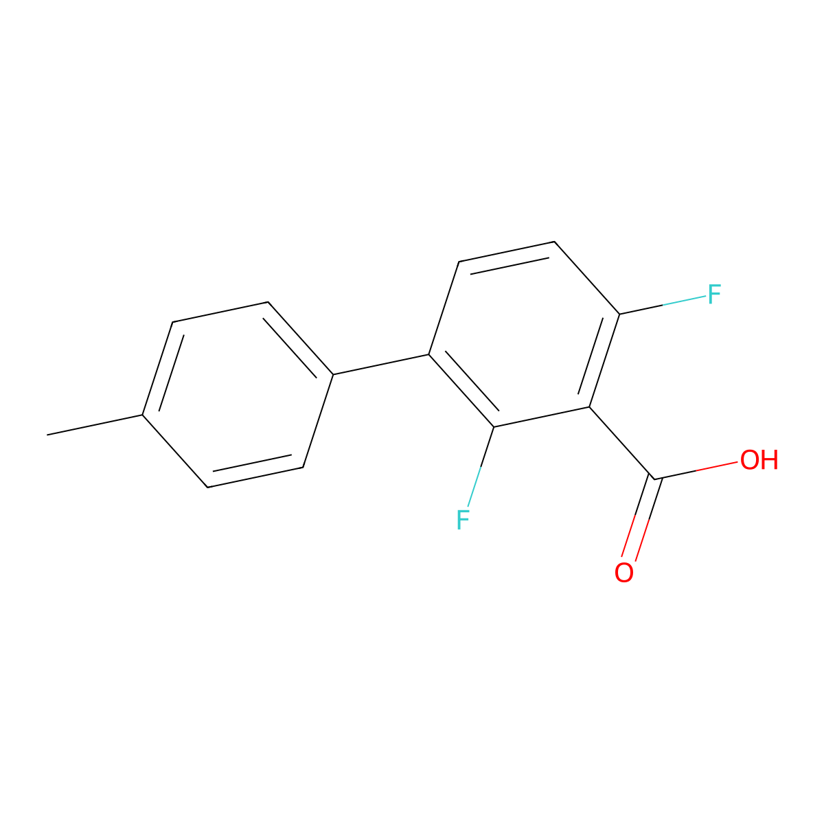 2,4-Difluoro-4'-methyl-[1,1'-biphenyl]-3-carboxylic acid molecular structure, CAS 2764733-60-8