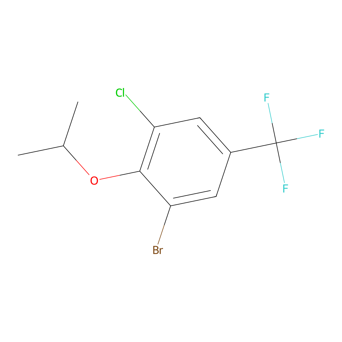 1-Bromo-3-chloro-2-isopropoxy-5-(trifluoromethyl)benzene molecular structure, CAS 2764733-63-1