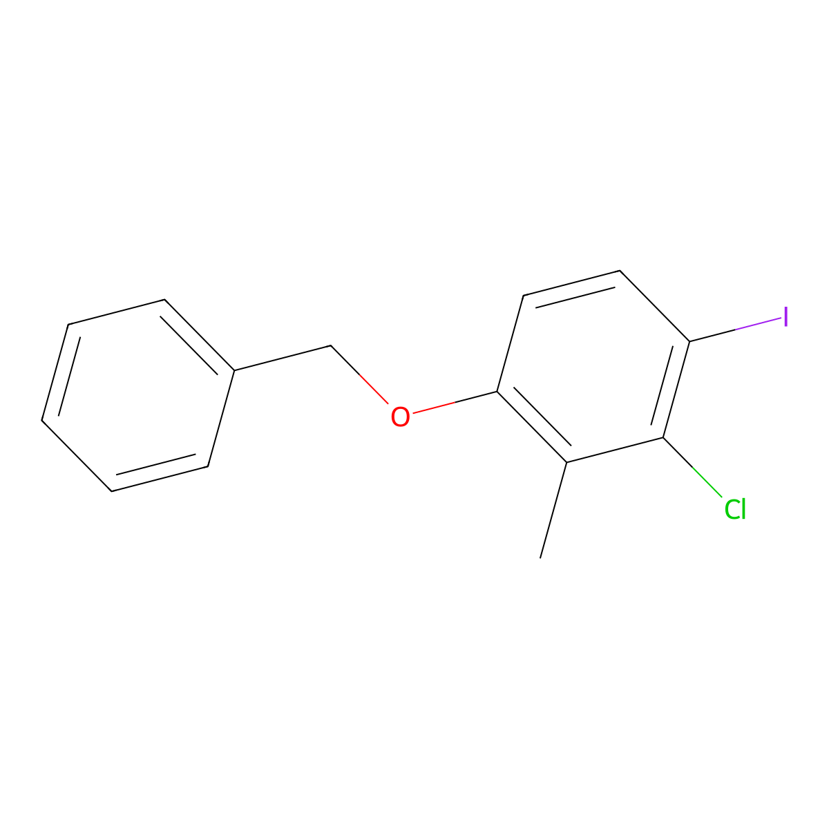 1-(Benzyloxy)-3-chloro-4-iodo-2-methylbenzene molecular structure, CAS 2764733-64-2
