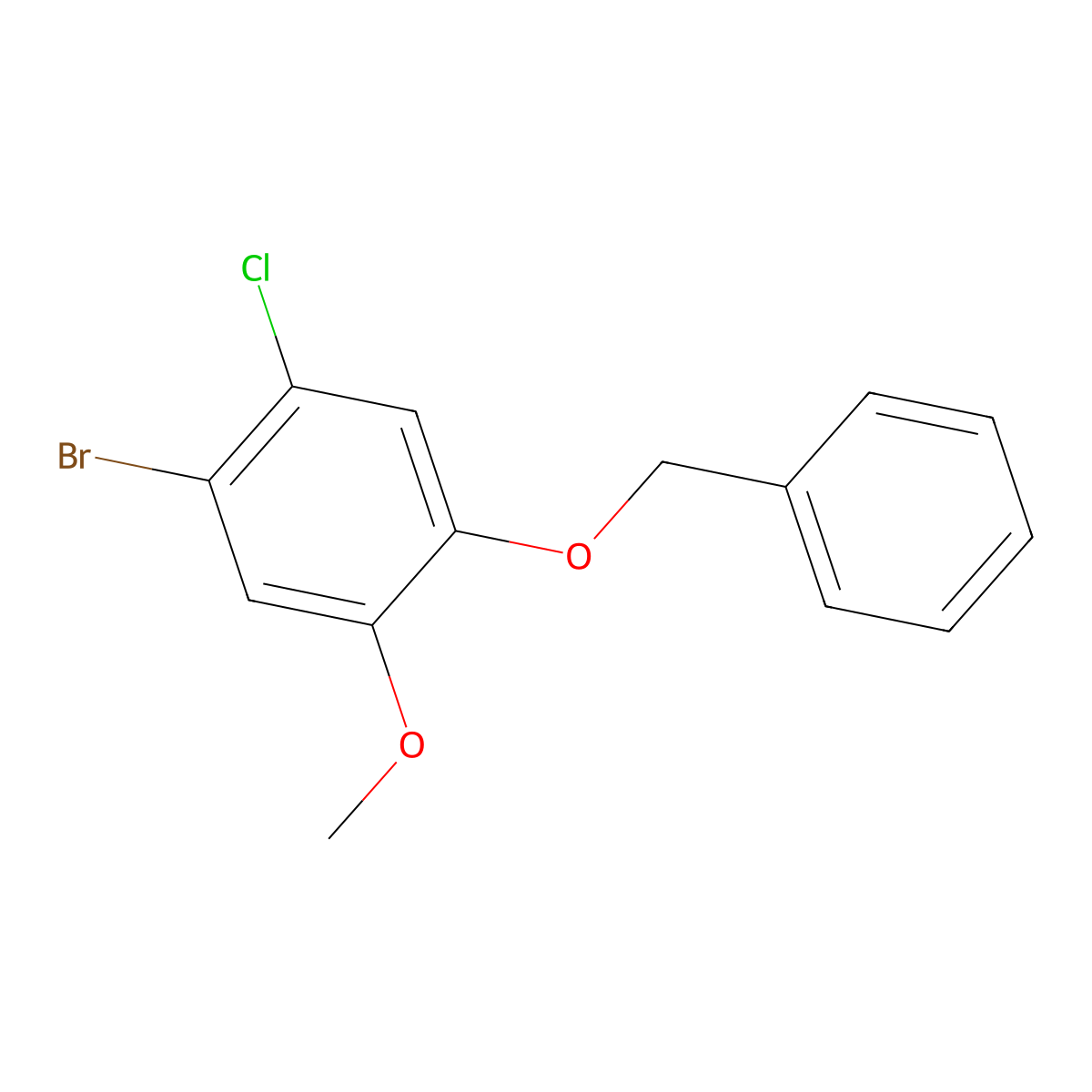 1-(Benzyloxy)-4-bromo-5-chloro-2-methoxybenzene molecular structure, CAS 2764733-73-3