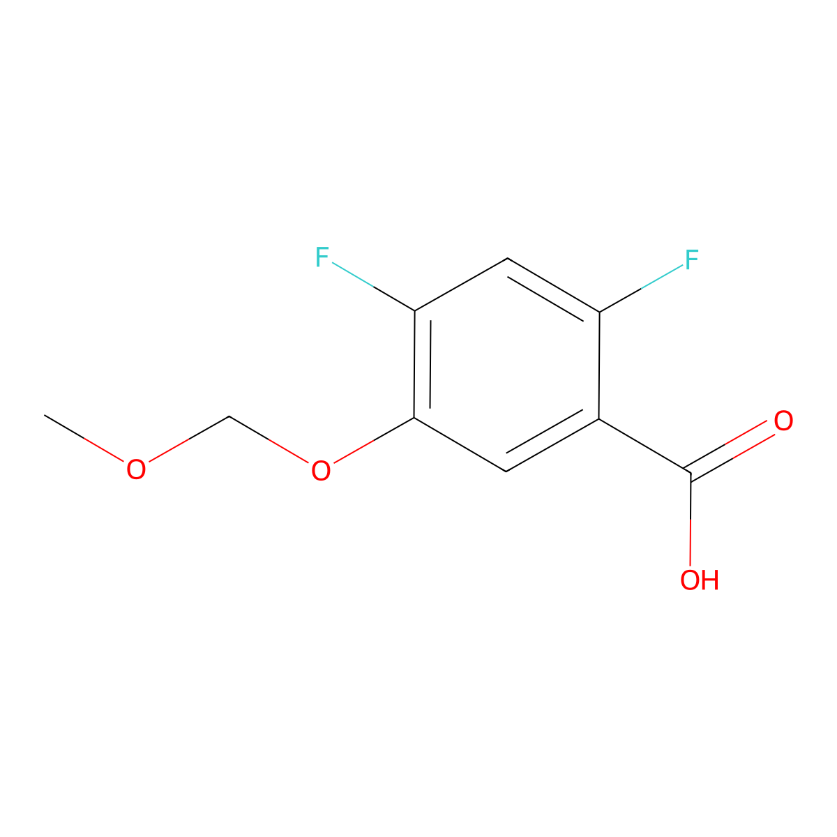 2,4-Difluoro-5-(methoxymethoxy)benzoic acid molecular structure, CAS 2764733-74-4