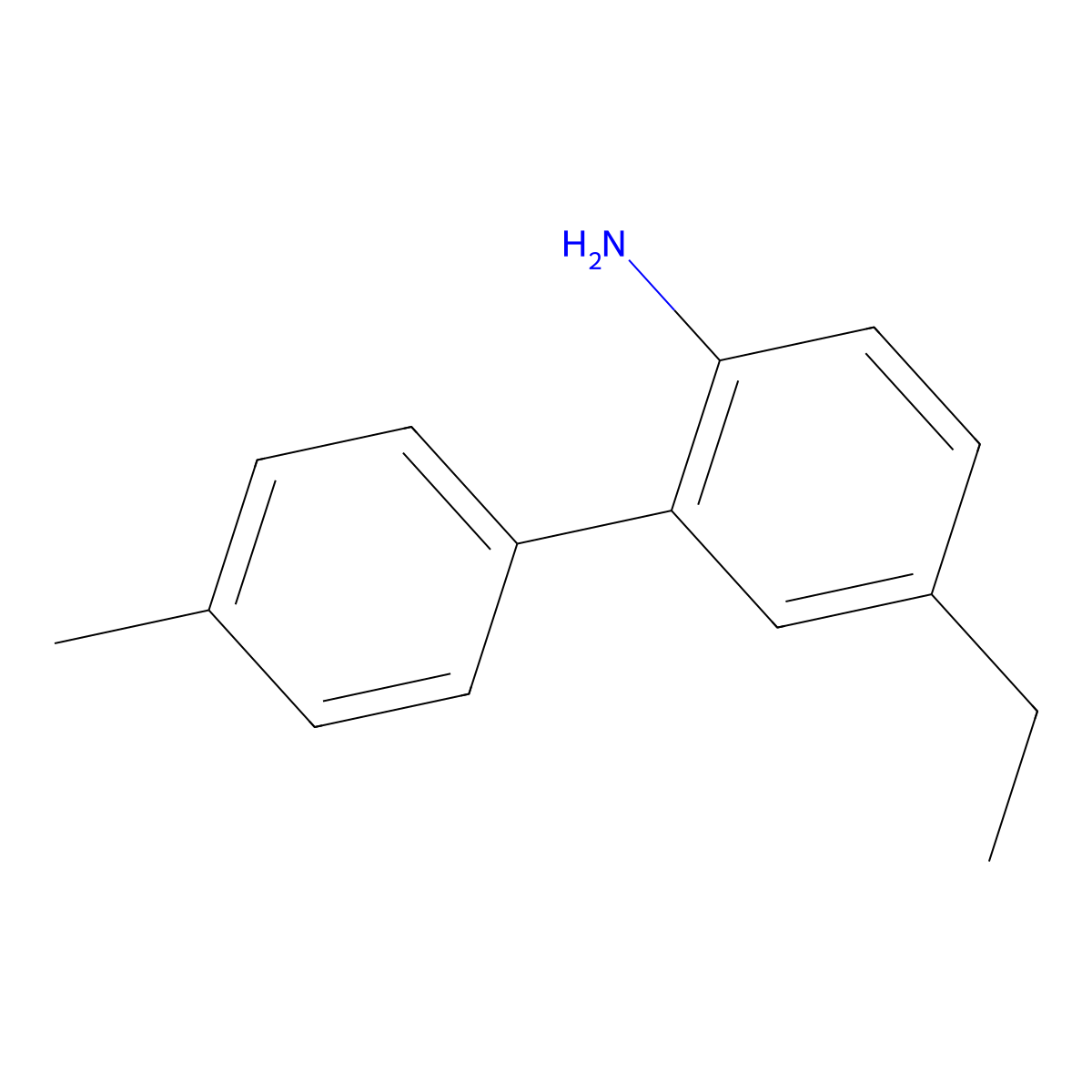 5-Ethyl-4'-methyl-[1,1'-biphenyl]-2-amine molecular structure, CAS 2764733-77-7