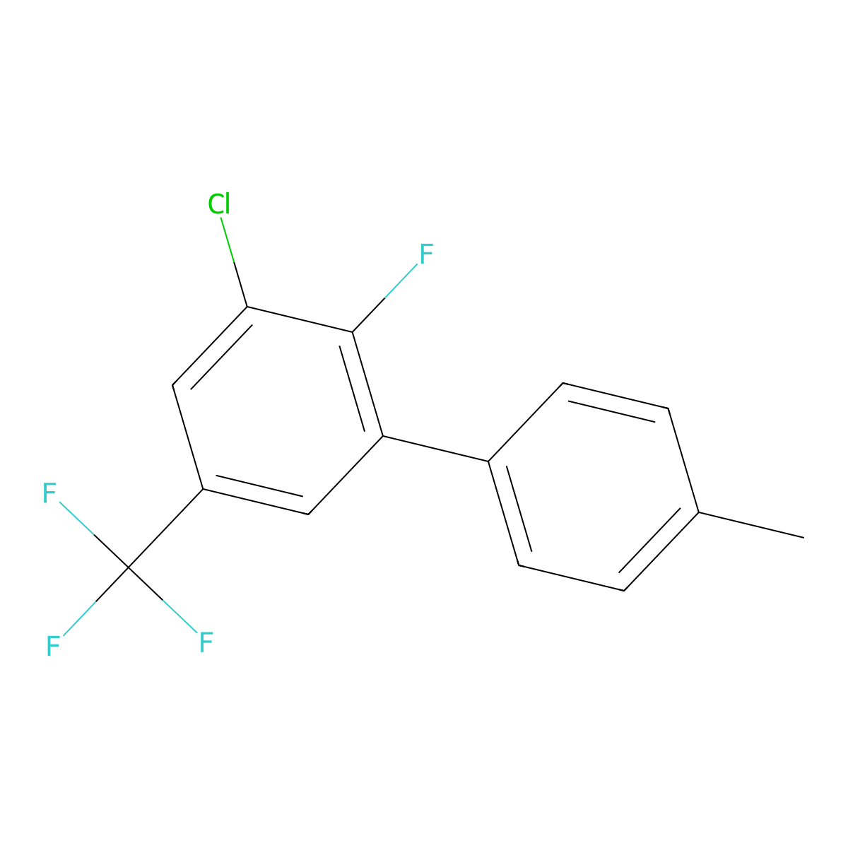 3-Chloro-2-fluoro-4'-methyl-5-(trifluoromethyl)-1,1'-biphenyl molecular structure, CAS 2764733-78-8