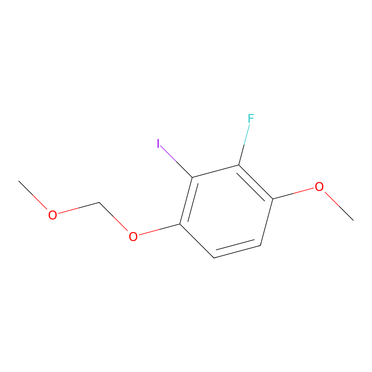 2-Fluoro-3-iodo-1-methoxy-4-(methoxymethoxy)benzene molecular structure, CAS 2764733-79-9