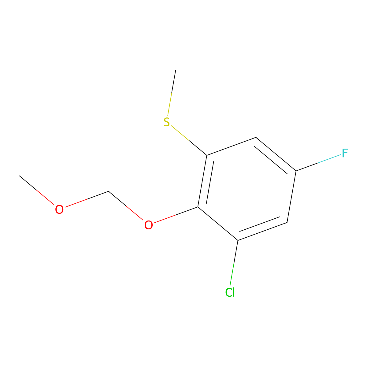 (3-Chloro-5-fluoro-2-(methoxymethoxy)phenyl)(methyl)sulfane molecular structure, CAS 2764733-82-4
