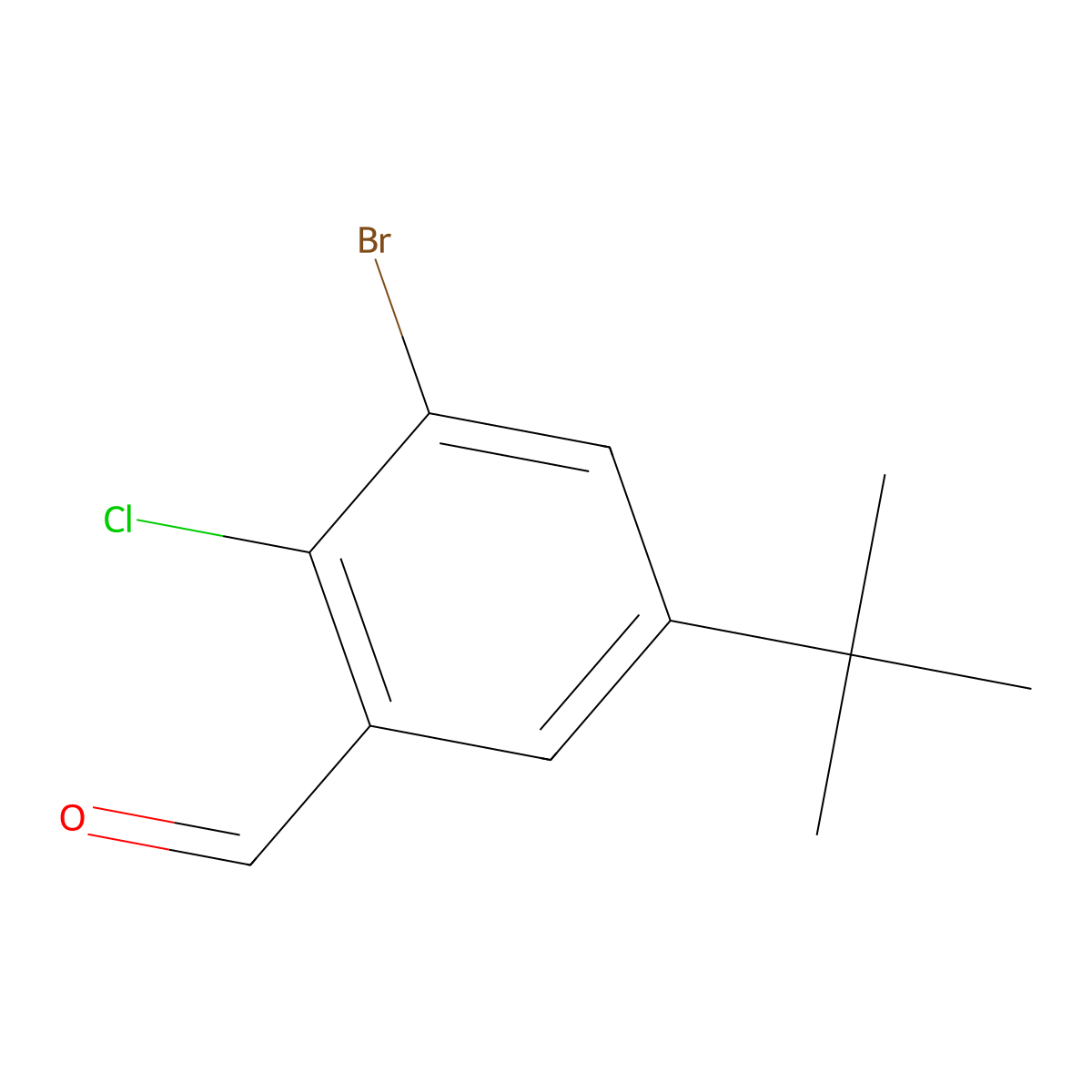 3-Bromo-5-(tert-butyl)-2-chlorobenzaldehyde molecular structure, CAS 2764733-83-5