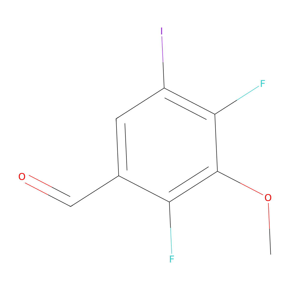 2,4-Difluoro-5-iodo-3-methoxybenzaldehyde molecular structure, CAS 2764733-86-8