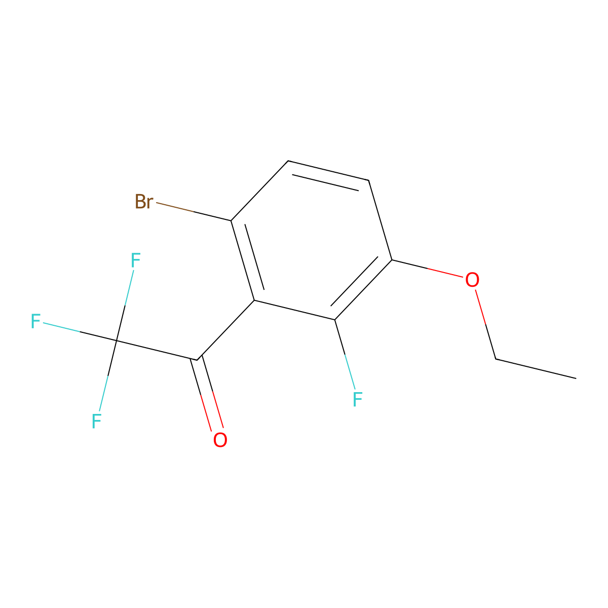 1-(6-Bromo-3-ethoxy-2-fluorophenyl)-2,2,2-trifluoroethanone molecular structure, CAS 2764733-87-9