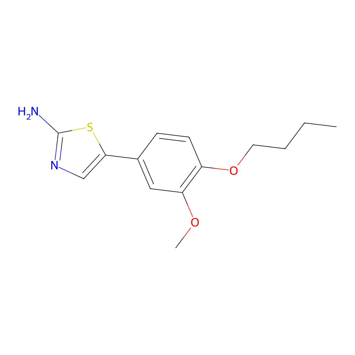 5-(4-Butoxy-3-methoxyphenyl)thiazol-2-amine molecular structure, CAS 2764733-88-0