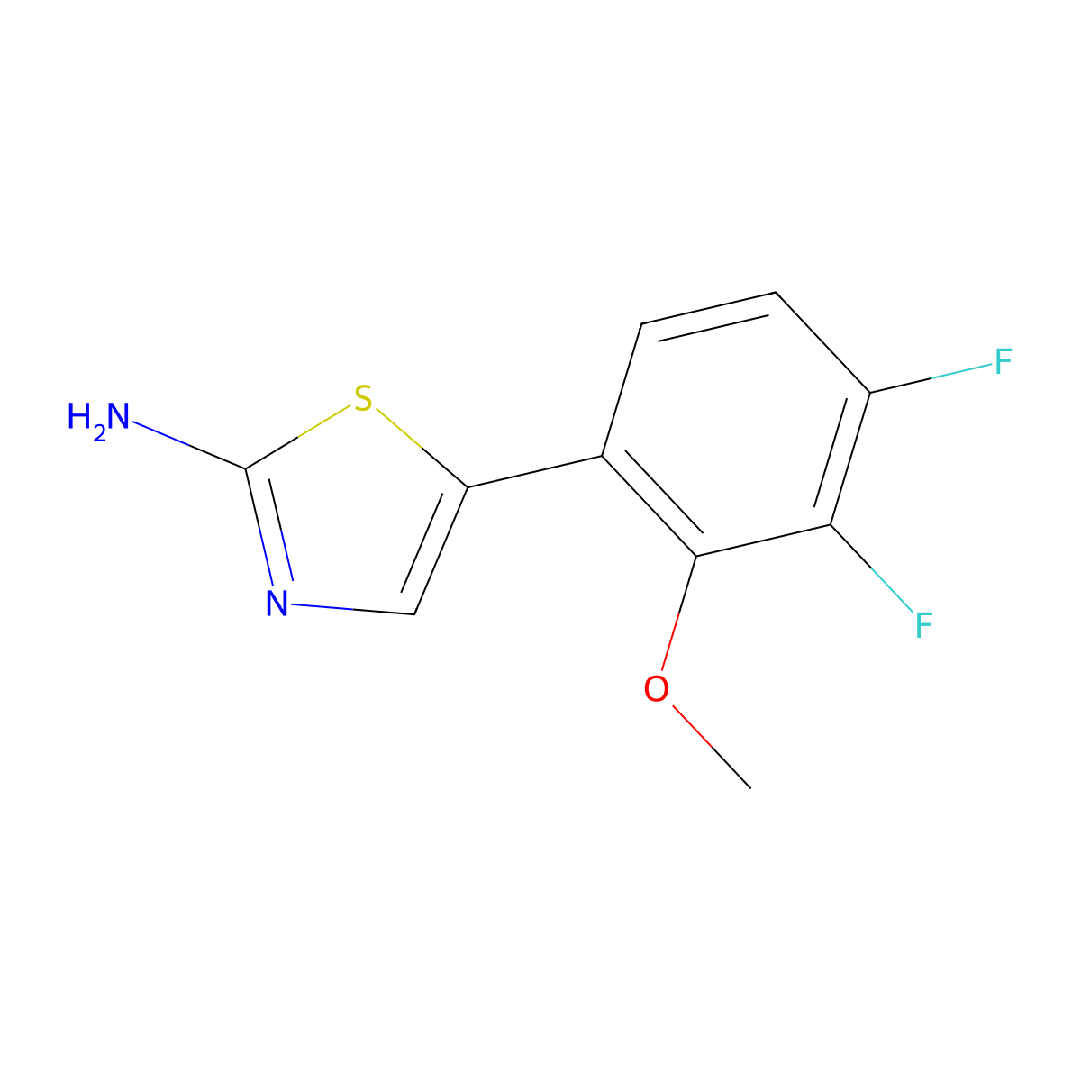 5-(3,4-Difluoro-2-methoxyphenyl)thiazol-2-amine molecular structure, CAS 2764733-91-5