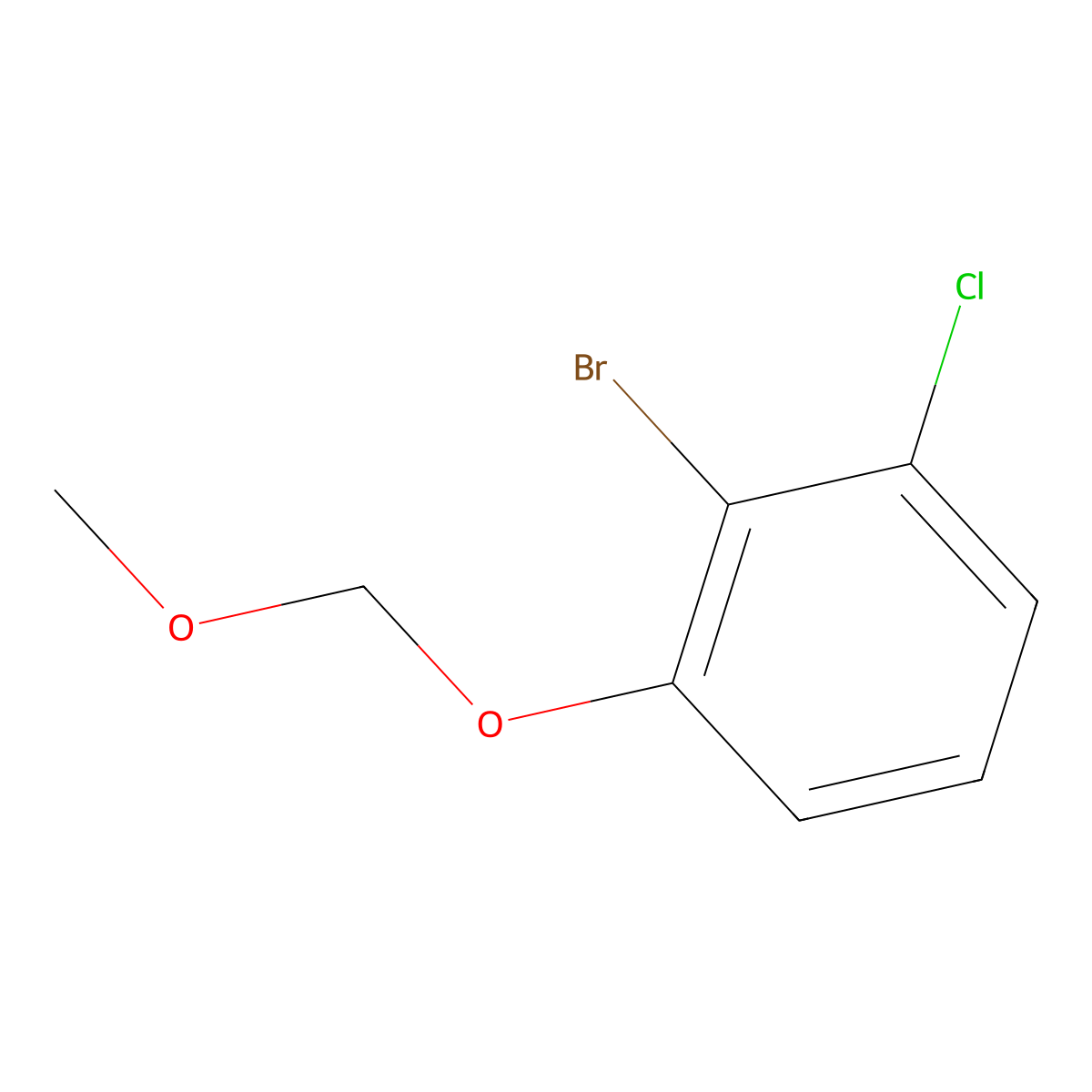 2-Bromo-1-chloro-3-(methoxymethoxy)benzene molecular structure, CAS 2764733-94-8