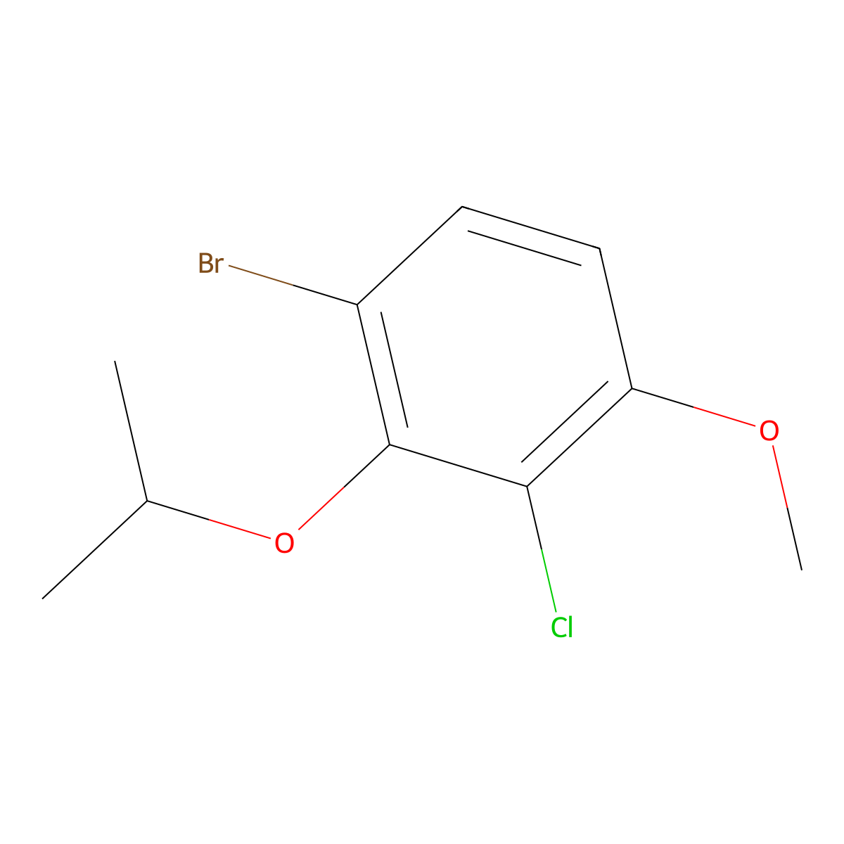 1-Bromo-3-chloro-2-isopropoxy-4-methoxybenzene molecular structure, CAS 2764733-98-2