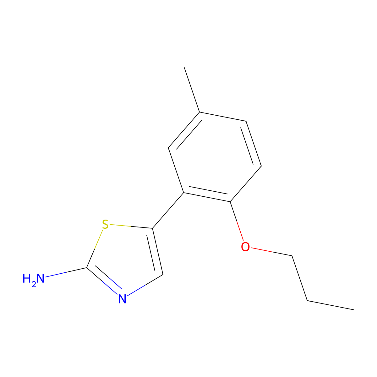 5-(5-Methyl-2-propoxyphenyl)thiazol-2-amine molecular structure, CAS 2764733-99-3