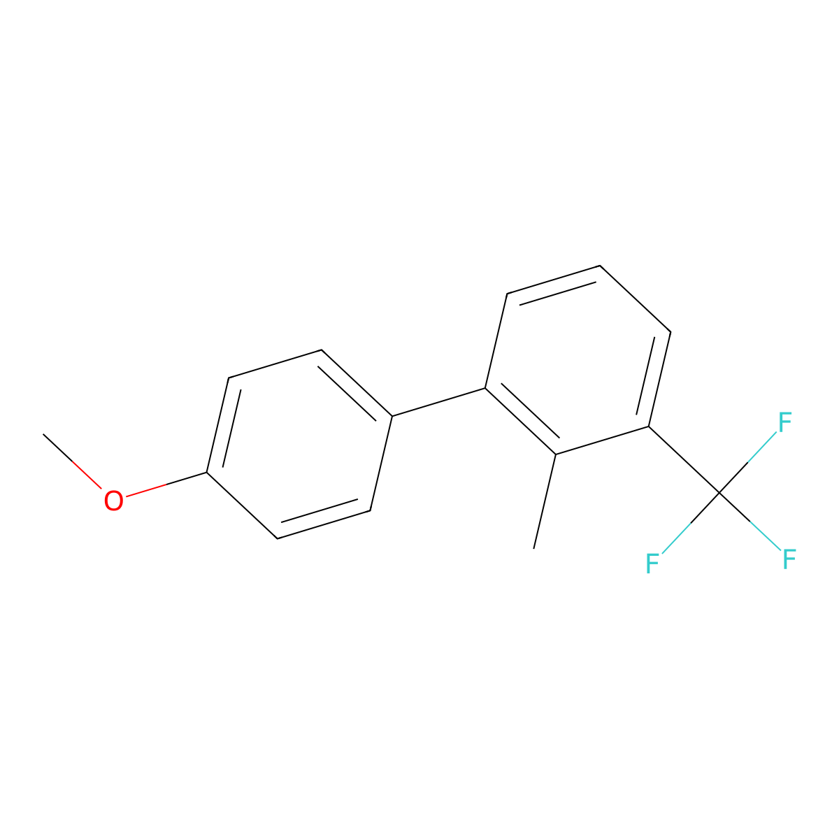 4'-Methoxy-2-methyl-3-(trifluoromethyl)-1,1'-biphenyl molecular structure, CAS 2764734-00-9