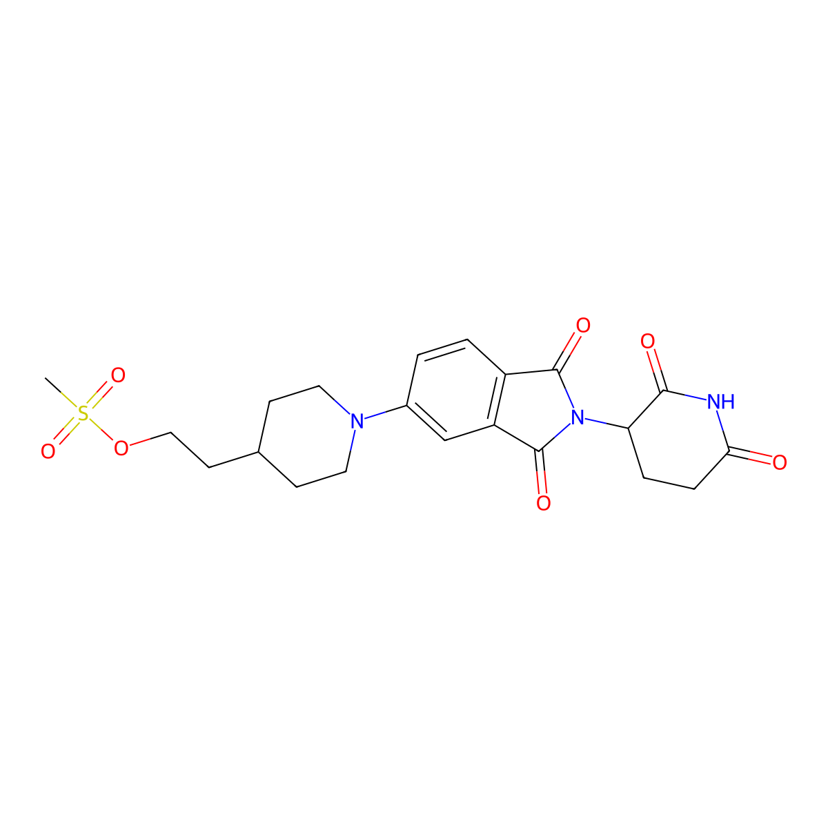 2-(1-(2-(2,6-dioxopiperidin-3-yl)-1,3-dioxo-2,3-dihydro-1H-isoindol-5-yl)piperidin-4-yl)ethyl methanesulfonate molecular structure, CAS 2764745-55-1