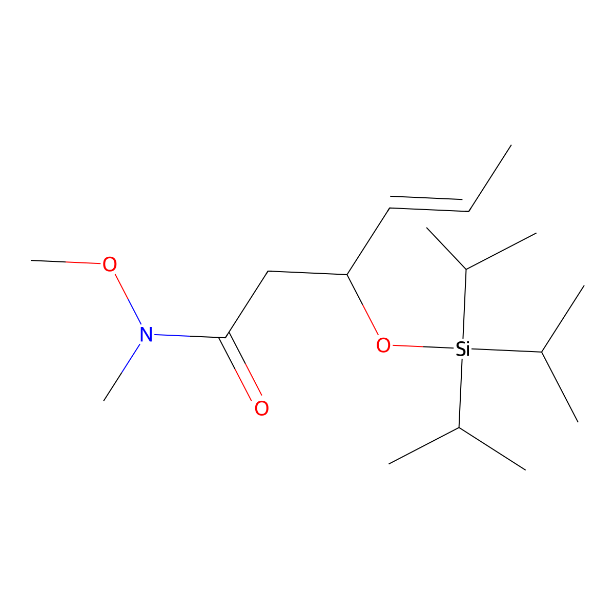 (R,E)-N-Methoxy-N-methyl-3-((triisopropylsilyl)oxy)hex-4-enamide molecular structure, CAS 2764760-19-0