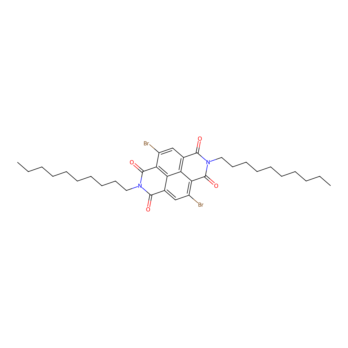 4,9-Dibromo-2,7-didecylbenzo[lmn][3,8]phenanthroline-1,3,6,8(2H,7H)-tetraone molecular structure, CAS 2764834-54-8