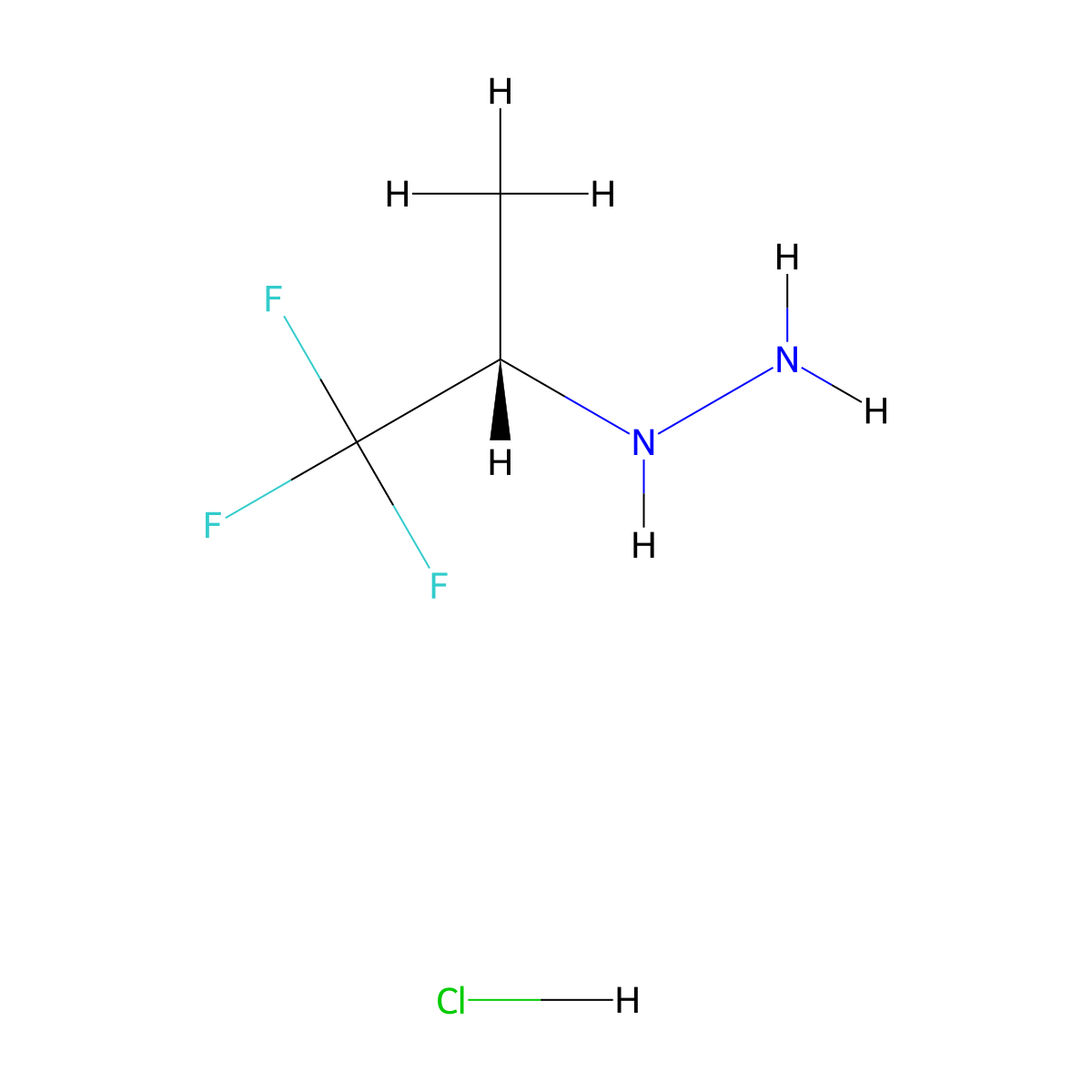 (1S)-2,2,2-trifluoro-1-methylethyl]hydrazine hydrochloride molecular structure, CAS 2764851-03-6