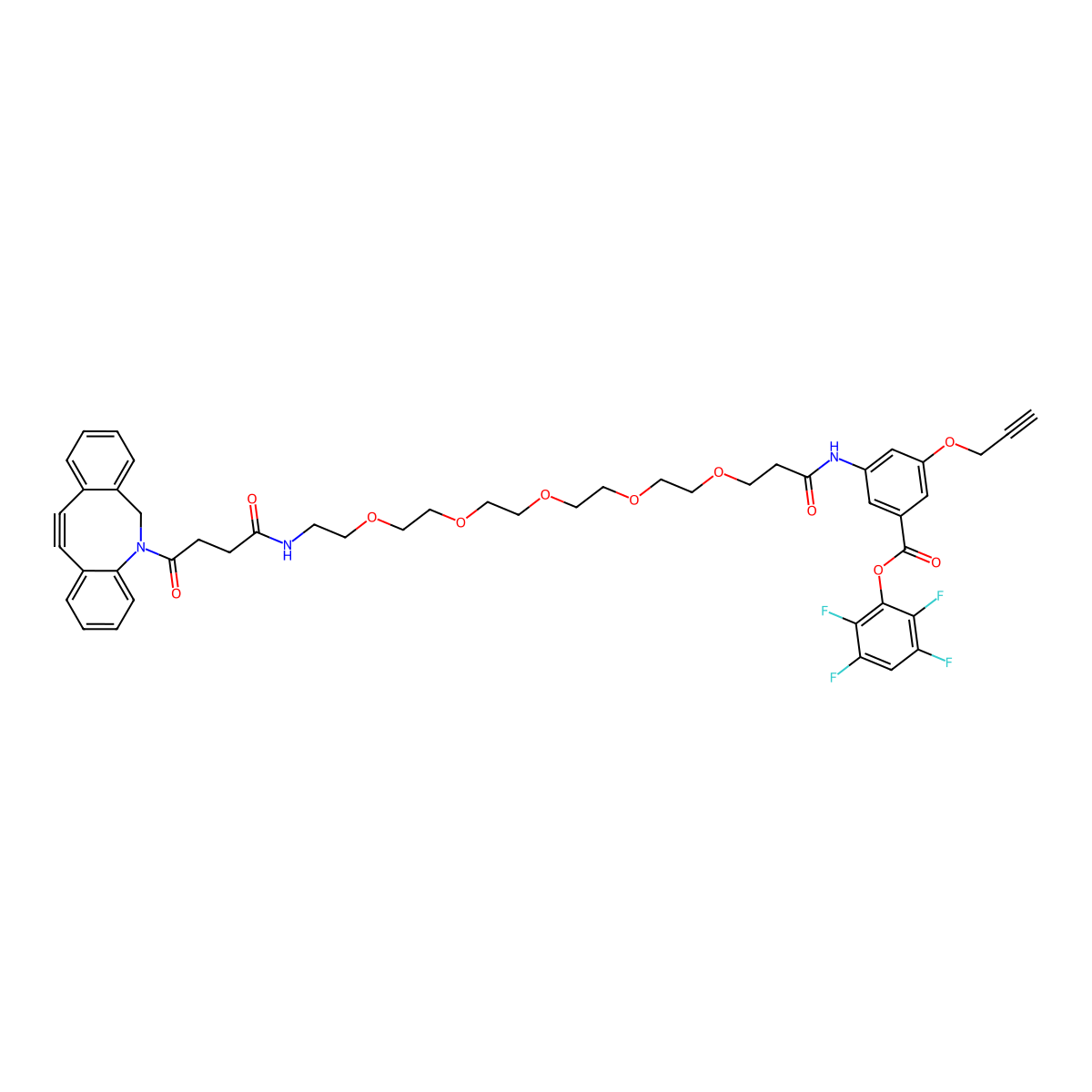Con-DBCO-Propargyl-PEG5-TFP ester molecular structure, CAS 2764923-68-2