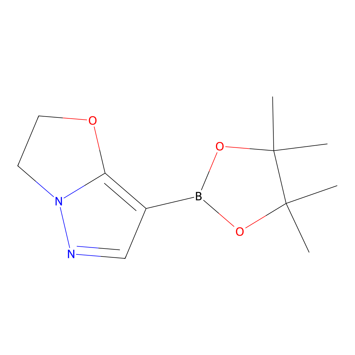 7-(4,4,5,5-tetramethyl-1,3,2-dioxaborolan-2-yl)-2H,3H-pyrazolo(3,2-b)(1,3)oxazole molecular structure, CAS 2764954-05-2