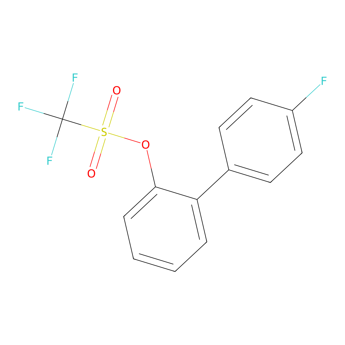 4'-Fluoro-[1,1'-biphenyl]-2-yl trifluoromethanesulfonate molecular structure, CAS 2764955-96-4