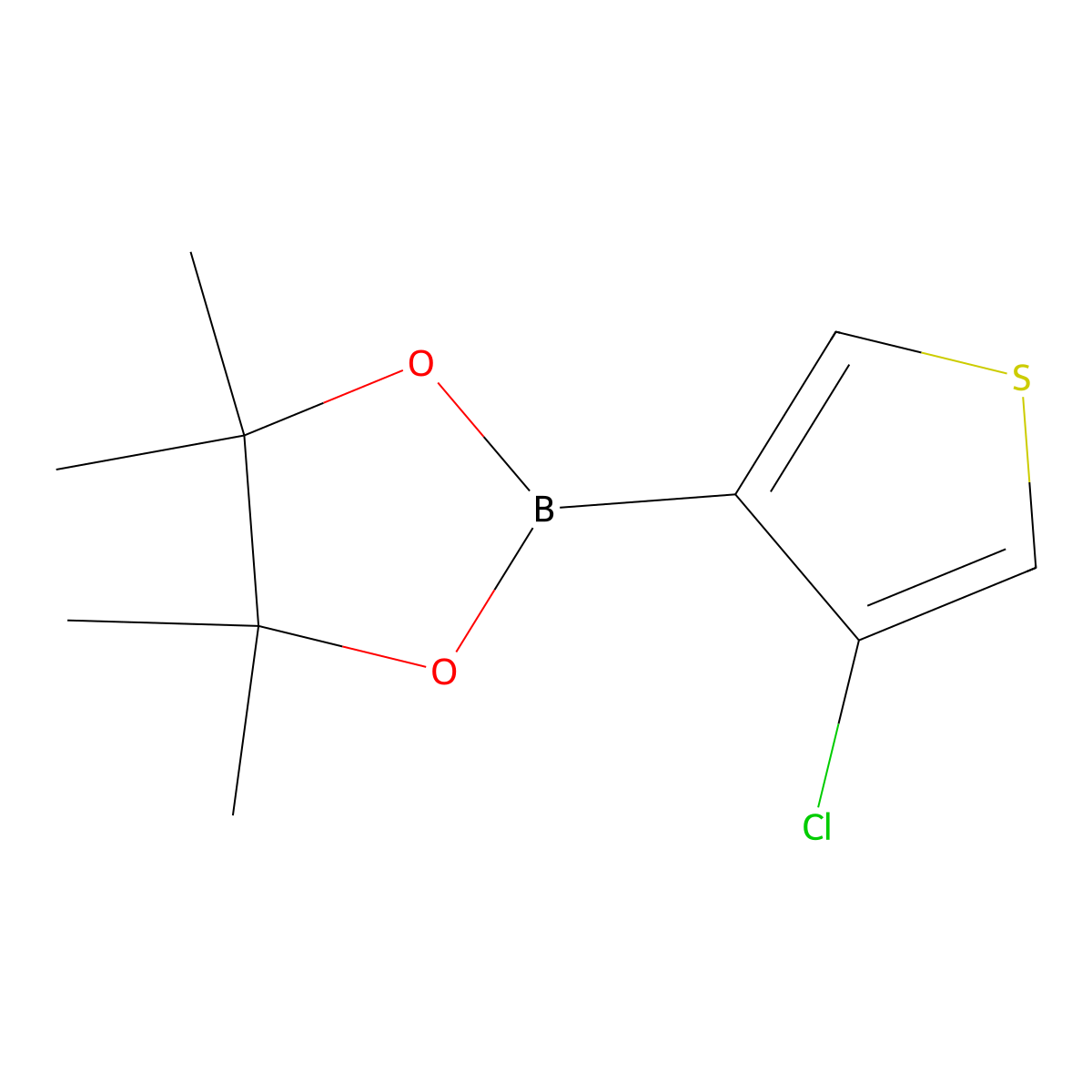 2-(4-Chlorothiophen-3-yl)-4,4,5,5-tetramethyl-1,3,2-dioxaborolane molecular structure, CAS 2764960-08-7