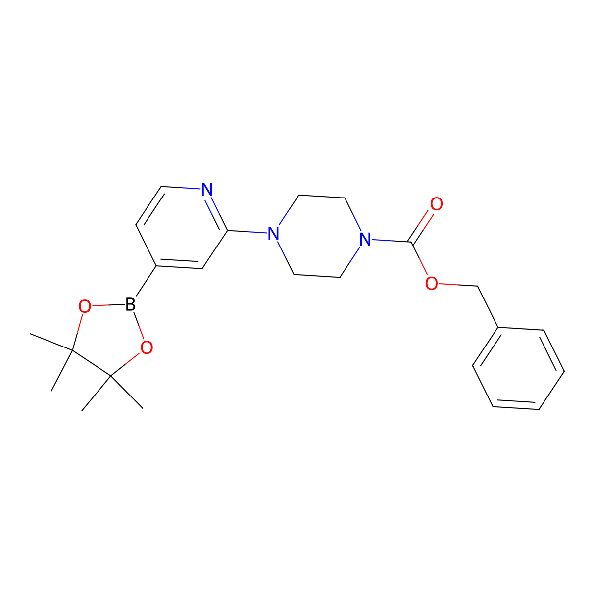 Benzyl 4-[4-(tetramethyl-1,3,2-dioxaborolan-2-yl)pyridin-2-yl]piperazine-1-carboxylate molecular structure, CAS 2764998-41-4
