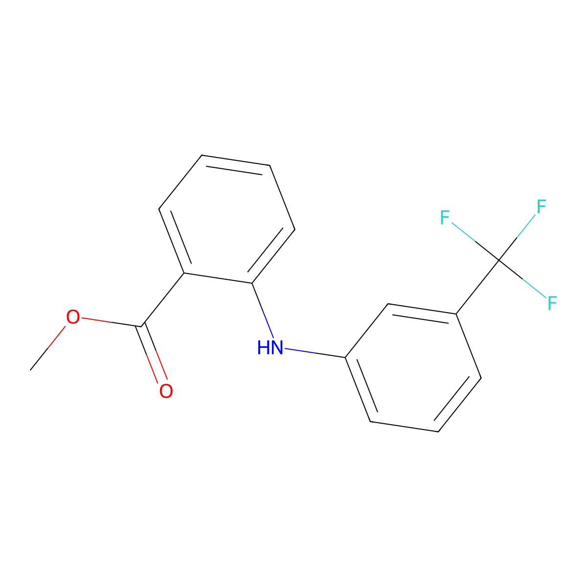 Methyl 2-[[3-(trifluoromethyl)phenyl]amino]benzoate molecular structure, CAS 2765-91-5