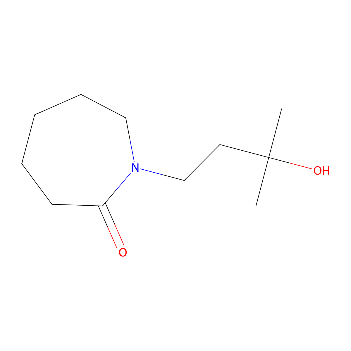 1-(3-Hydroxy-3-methylbutyl)azepan-2-one molecular structure, CAS 27650-21-1
