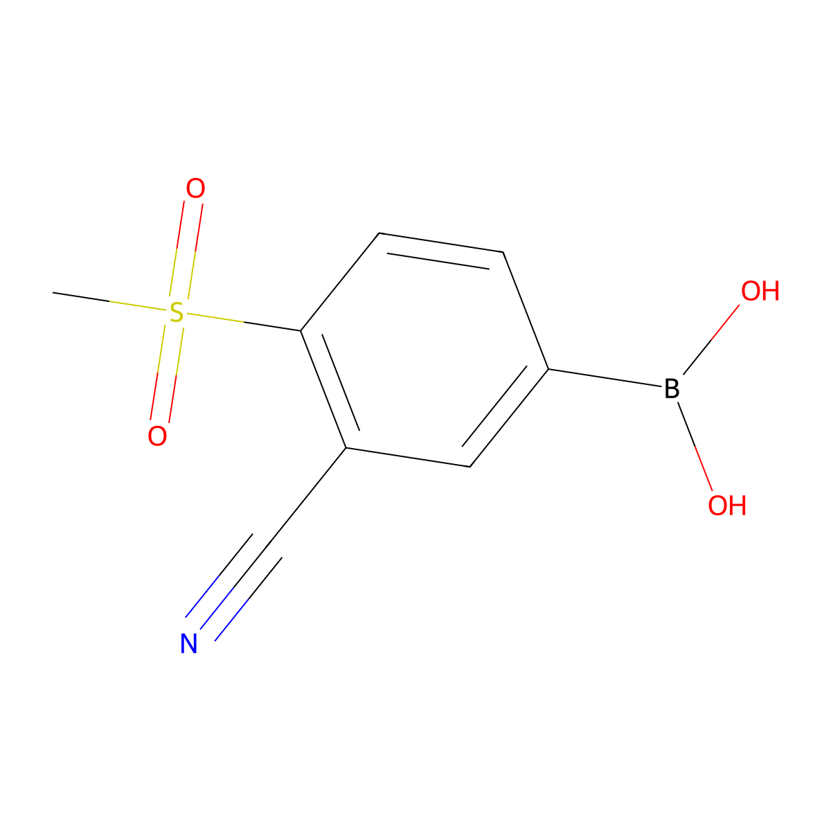 (3-Cyano-4-methanesulfonylphenyl)boronic acid molecular structure, CAS 2765004-44-0