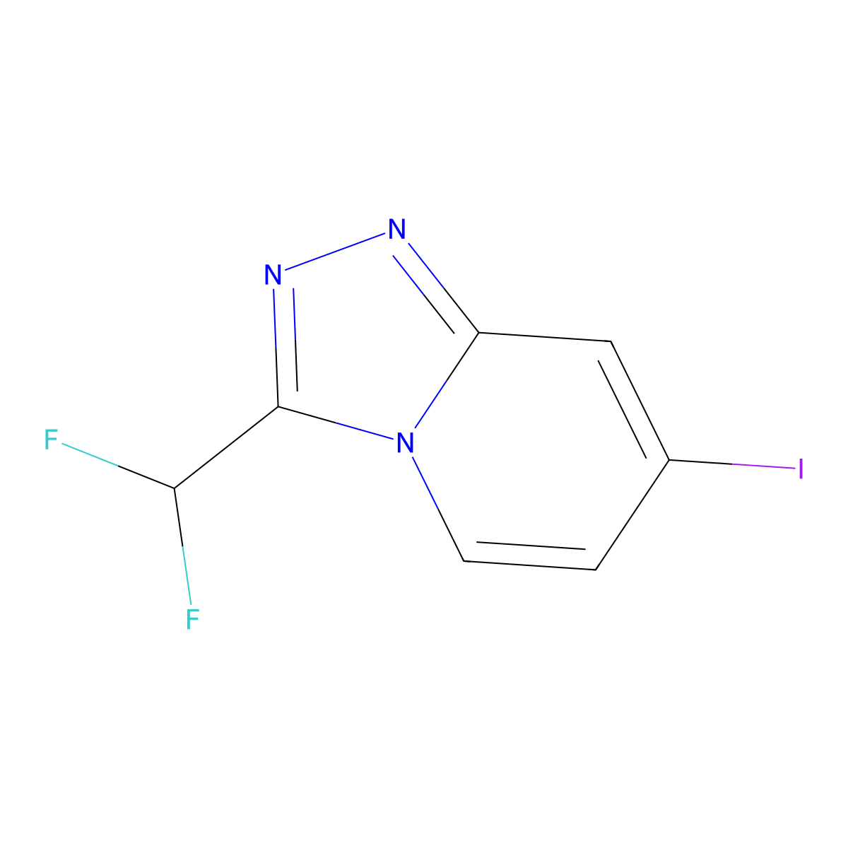 3-(Difluoromethyl)-7-iodo-[1,2,4]triazolo[4,3-a]pyridine molecular structure, CAS 2765007-47-2