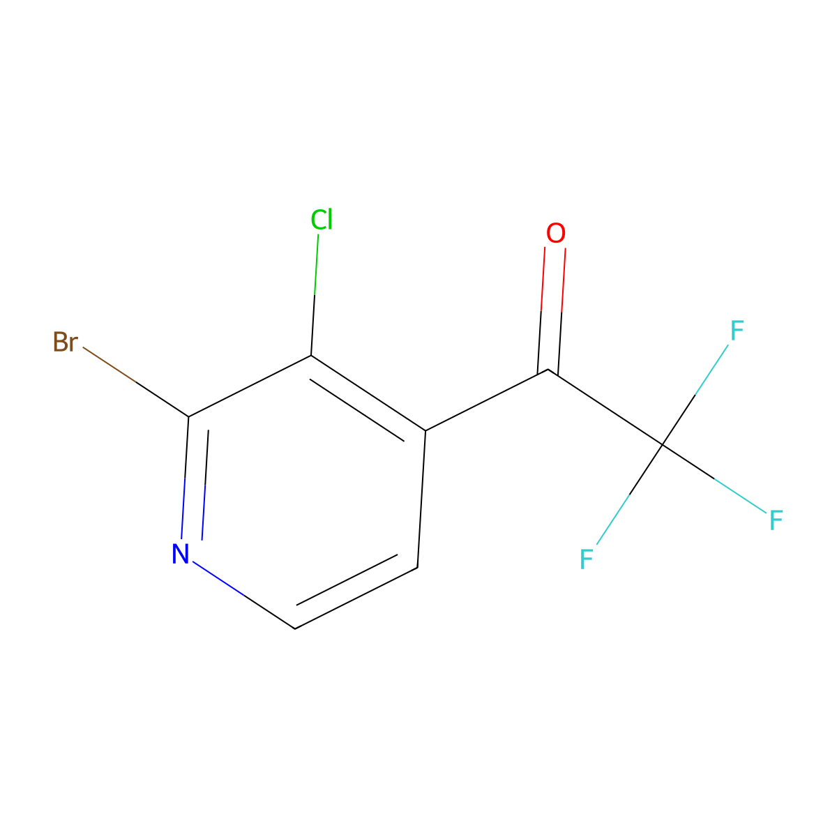 1-(2-Bromo-3-chloropyridin-4-yl)-2,2,2-trifluoroethanone molecular structure, CAS 2765007-48-3