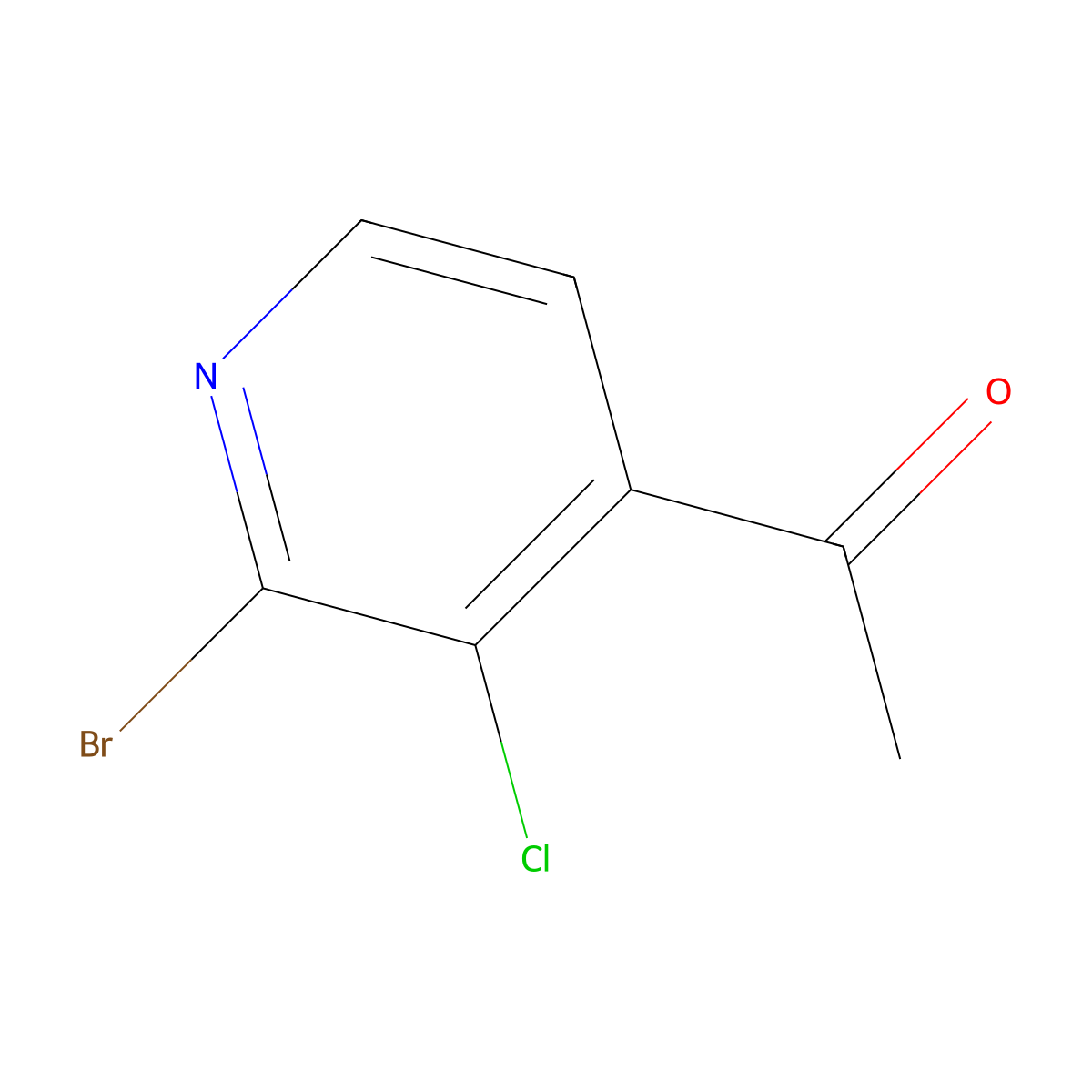 1-(2-Bromo-3-chloropyridin-4-yl)ethanone molecular structure, CAS 2765007-51-8