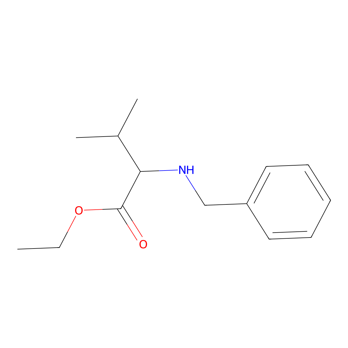 Ethyl 2-(benzylamino)-3-methylbutanoate molecular structure, CAS 2765041-85-6