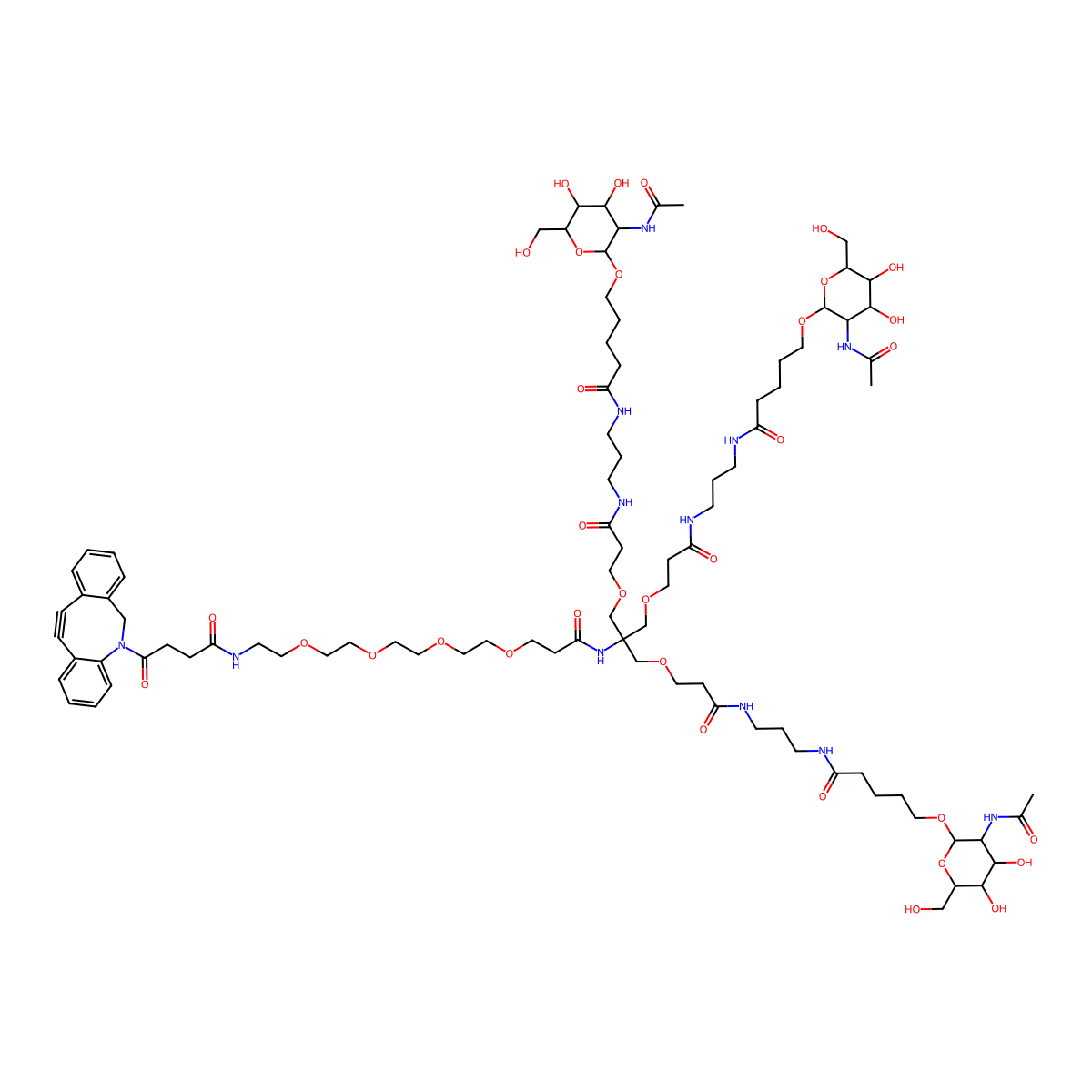Trivalent GalNAc-DBCO molecular structure, CAS 2765060-22-6