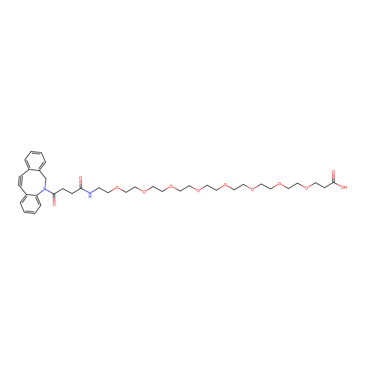 DBCO-PEG8-acid molecular structure, CAS 2765066-35-9