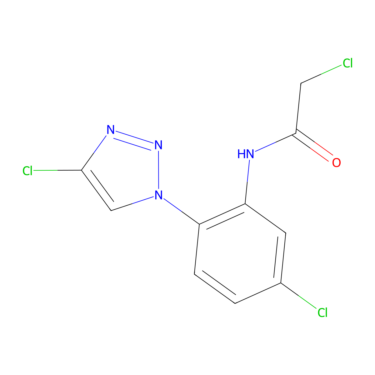 2-Chloro-N-[5-chloro-2-(4-chloro-1H-1,2,3-triazol-1-yl)phenyl]-acetamide molecular structure, CAS 2765089-70-9