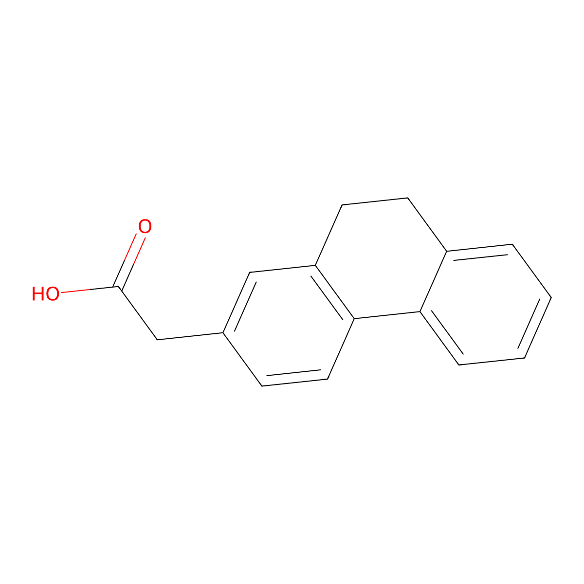 2-(9,10-Dihydrophenanthren-2-yl)acetic acid molecular structure, CAS 27651-86-1