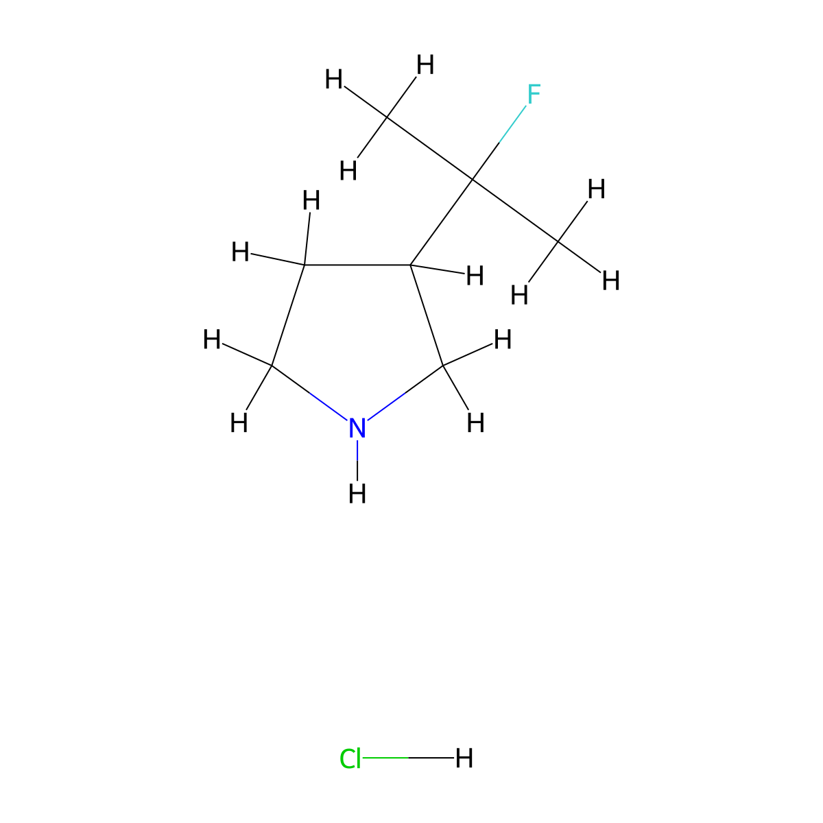 3-(2-Fluoropropan-2-yl)pyrrolidine hydrochloride molecular structure, CAS 2765167-69-7